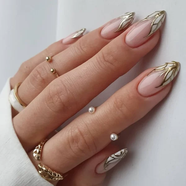 24Pcs Women Girls Medium Almond Red French Christmas Gingerbread Man Crutch Full Coverage Wearable Fake Nail Press on Nail Art - Image 15