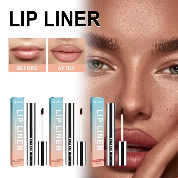 3 Color Peel Off Lip Liner Tattoo Lipgloss Waterproof Long Lasting Matte Lip Ink Lip Tint Sexy Red Brown Contour Lipliner Makeup - Image 2