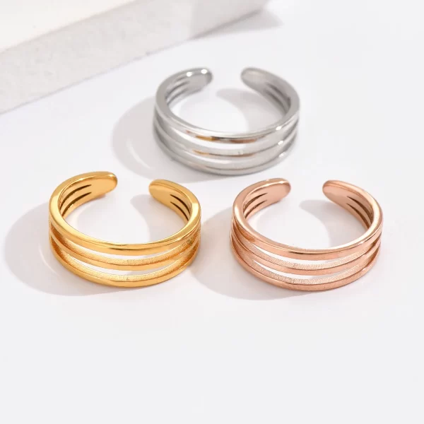 3Pcs Stainless Steel Simple Foot Ring Adjustable Opening Toe Ring for Women Girl Man Summer Beach Vacation Jewelry Finger Ring - Image 10