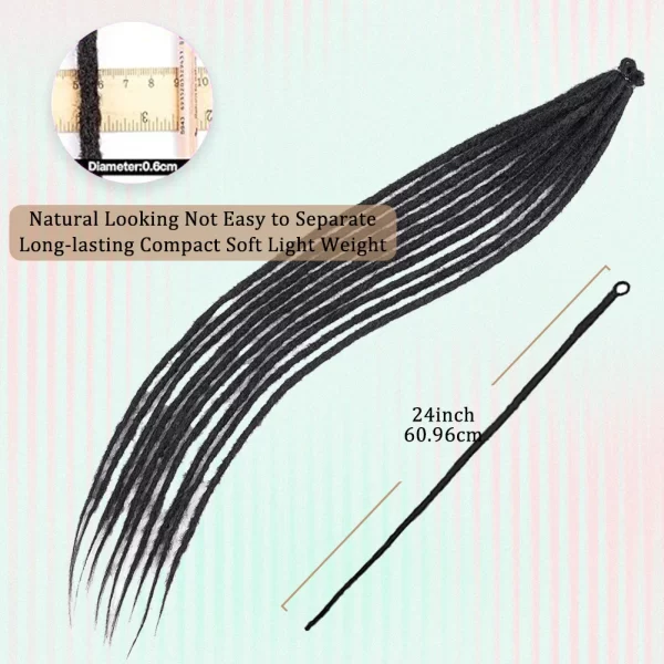 Synthetic Dreadlock Extensions 10 Root/pack Hippie Single Ended Dreads Ombre Loc Extensions 24 Inch Reggae Style Crochet Hair - Image 4