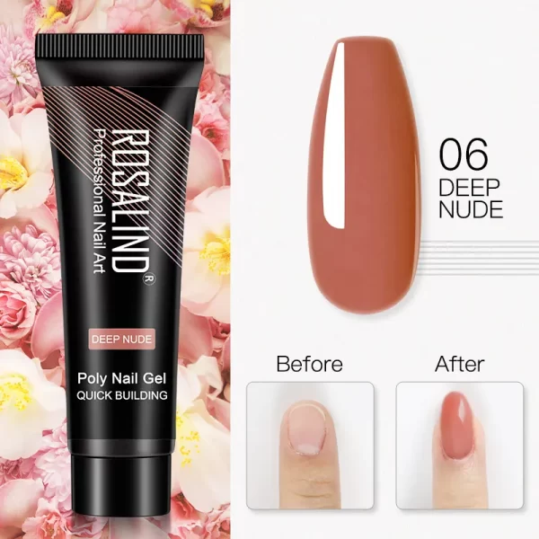 ROSALIND Colorful 15ml Poly Nail Gel Semi Permanent Acrylic Liquid Fast Extension Nail Gel Build Cured with UV/LED Lamp - Image 50