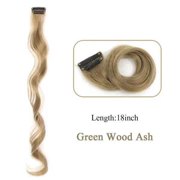 HUAYA Synthetic Long Curly Women Heat Resistant Clip In Hair Extension Hairpiece Gold Grey Purple Pink Red Colorful Extension - Image 15