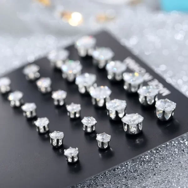 12 Pair/Lot White Shiny Wedding Stud Earrings Set For Women Men Crystal Jewelry Accessories Oorbellen Jewelry Earrings - Image 4