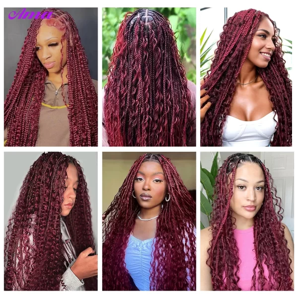 99j Burgundy Bulk Human Hair For Braiding Deep Wave Human Hair Bundles No Weft Bundles For Women Hair Extensions 100g - Image 6