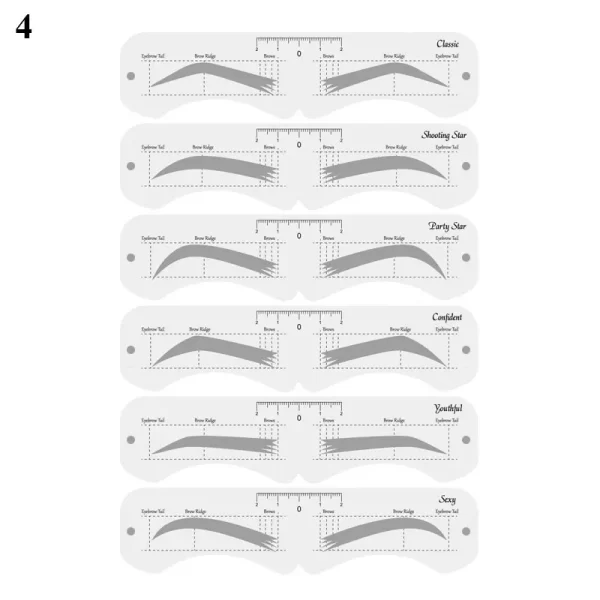 Reusable Eyebrow Stencil Set Soft Ruler Brow Definer Eye Brow Drawing Guide Styling Shaping Grooming Template Card Makeup Tools - Image 8