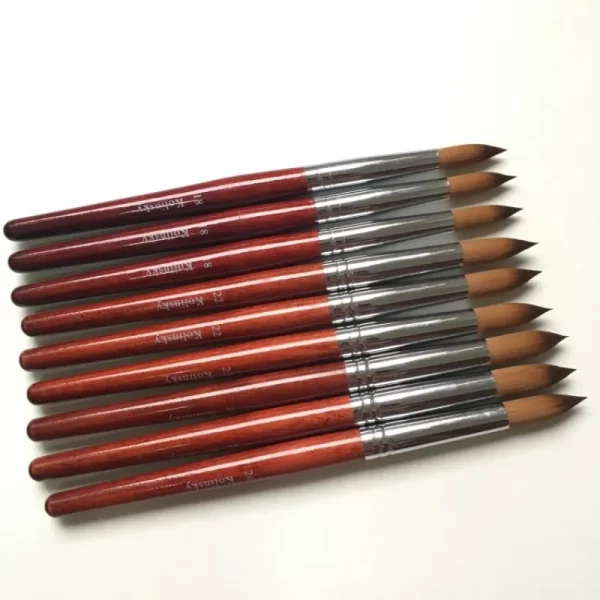 Big Size Round Sharp 1pcs 10#12#14#16#18#20#22#24 Kolinsky Sable Drawing Acrylic Nail Art Brush Red Wood Crystal Manicure Salon - Image 4