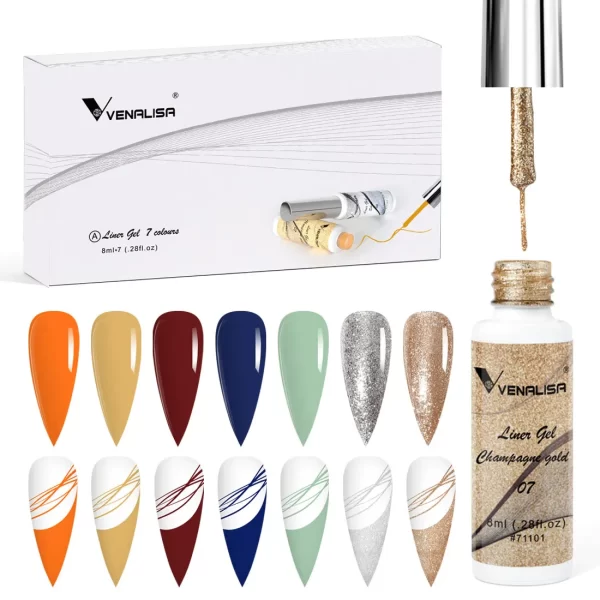 8ml VENALISA Liner Gel White Line French Nail Gel Polish 21 Colors Soak Off UV/LED Painting Gel Beautiful Semi Permanent Varnish - Image 27