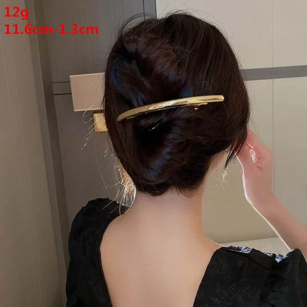 European and American style simple U-shaped alloy ponytail headband high elastic rubber band hairband low ponytail hairband fema - Image 13