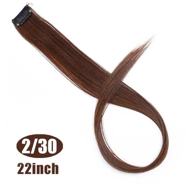 Synthetic 18" Feathers Hair Clip in One Piece Hair Extension DIY Colorful Hairpiece For Fashion Beautiful Girls - Image 38