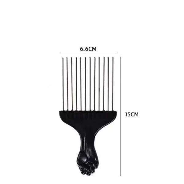 African Fist Comb Barbershop Brush Black Perm Pick Hair Comb Styling Steel Needle Comb Professioanl Mens Hairdressing Comb Tools - Image 9