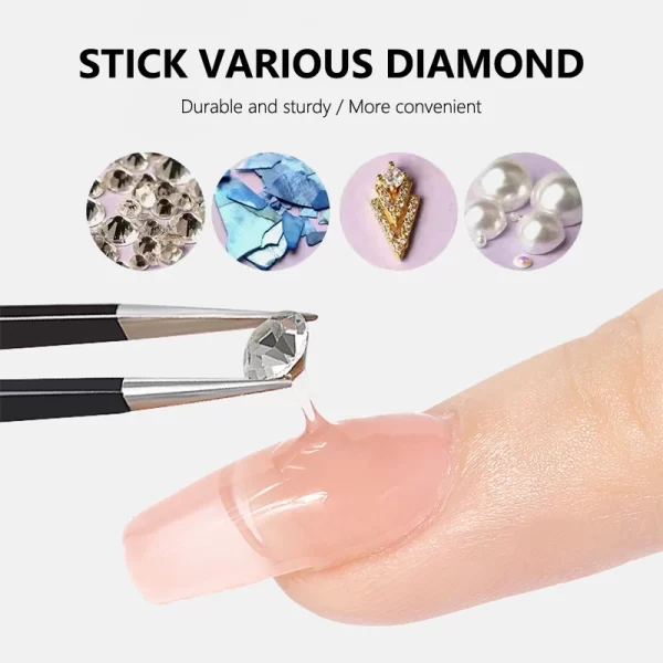 CHUNSHU Super Strong Sticky Nail Glue Gel For Rhinestones Nail Art Decorations 15G No Wipe DIY Gem Adhesive Functional UV Gel - Image 3