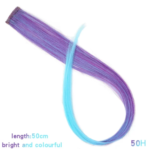 Synthetic 18" Feathers Hair Clip in One Piece Hair Extension DIY Colorful Hairpiece For Fashion Beautiful Girls - Image 15