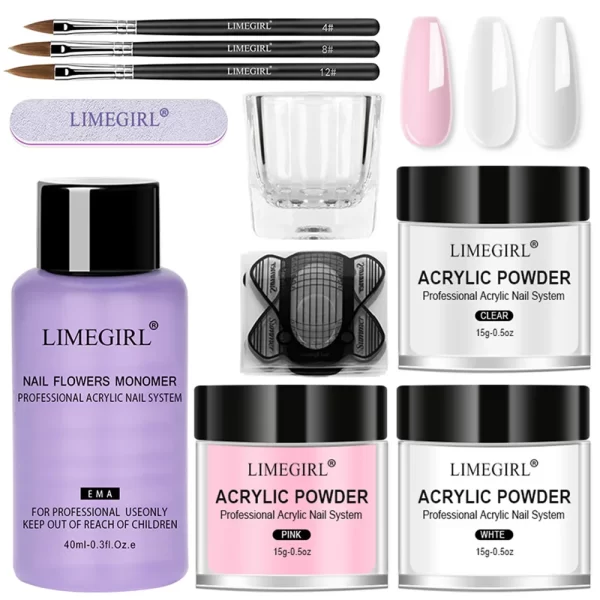 Acrylic Nail Kit For Nails Art All For Manicure Nail Acrylic Powder Liquid Professional Set  For Extension Nail Carving Tips - Image 10