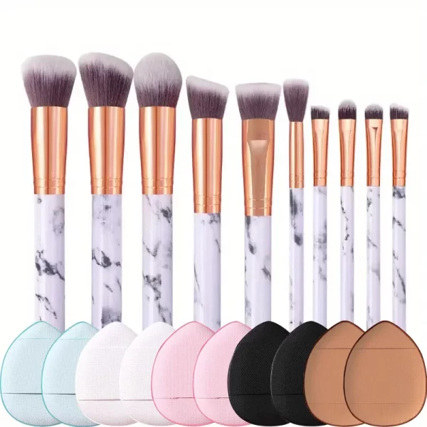 10PCS Professional Makeup Brushes Set Sponge Beauty Sponge for Women Cosmetic Brush Loose Powder Brush Blending Beauty Tools - Image 15