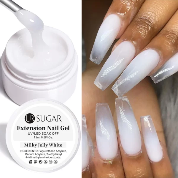 UR SUGAR 15ml White Extension Gel Nail Polish Acrylic Construct Hard Gel Semi Permanent Varnish Nude Pink Gel Polish UV Manicure - Image 2