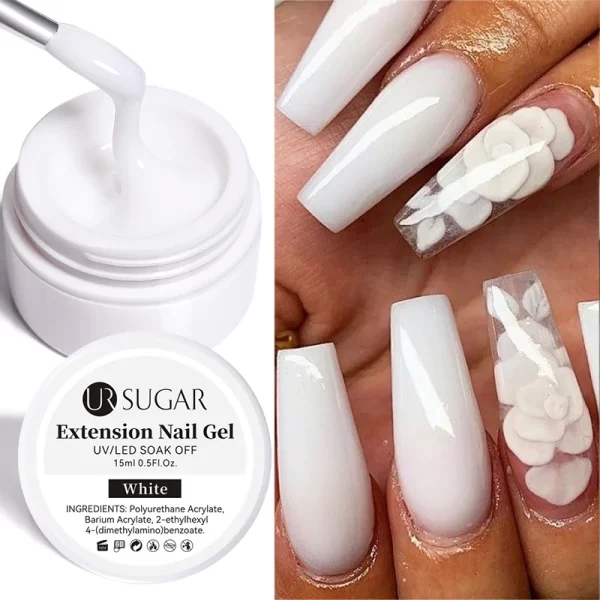 UR SUGAR 15ml White Extension Gel Nail Polish Acrylic Construct Hard Gel Semi Permanent Varnish Nude Pink Gel Polish UV Manicure - Image 3