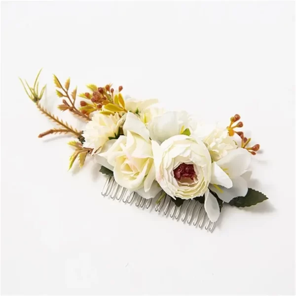 2024new Brides Wedding Flower Hair Comb Hairpin Bridesmaid Headdress Hair Combs Hair Accessories for Women Girls Floral Hairpins - Image 5