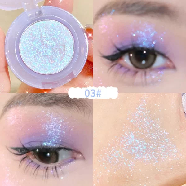 Diamond Highlighter Palette Gorgeous Glitter Eyeshadow Glossy Shiny Silkworm Shadow Shimmer Cowherd Weaver Girl Eyes Makeup - Image 8