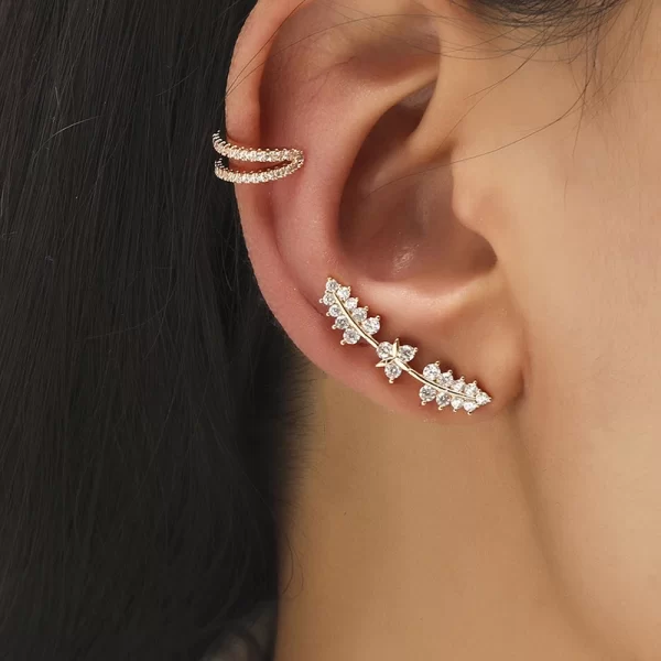 Cartilage Conch Fake Without Piercing Cuff Earring Earcuff Wrap Rock No Women Crystal Clip Ear Adjustable - Image 3