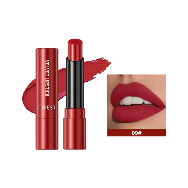 QIBEST Matte Lipstick Long Lasting Velvet Mist Lip Stain Non-Stick Cup Classic Highly Pigmented Sexy Red Lipstick New Makeup - Image 11