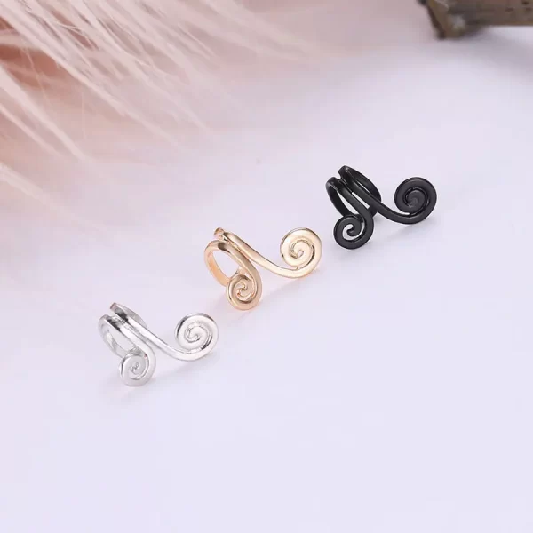 Swirl Snail Nose Clip Tragus Clip Ear Cuff Earrings Women Girls Fake Pierced Earlobe Studs No Piercing Earring Jewelry Gift - Image 5