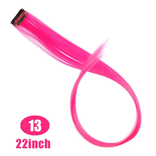 HUAYA Synthetic Long Curly Women Heat Resistant Clip In Hair Extension Hairpiece Gold Grey Purple Pink Red Colorful Extension - Image 46