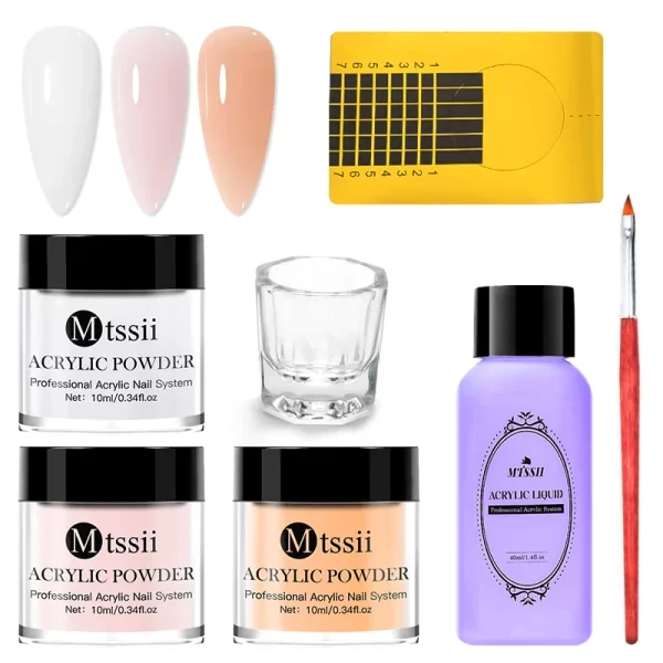 Nail Crystal Powder Kit Acrylic Liquid With Brush Pink White Acrylics For Nails Extension Carving Professional nail equipment - Image 16
