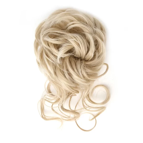 Messy Bun Synthetic Hair Piece Claw Clip Curly Wavy Hair Bun Tousled Updo Scrunchie Long Beard Chignon Ponytail for Daily Wear - Image 20