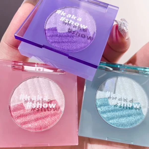 Aurora Purple High Gloss Two-color Highlighters Palette Makeup 3D Face Brighten Contour Shimmer Shadow Powder Body Illuminator - Image 2