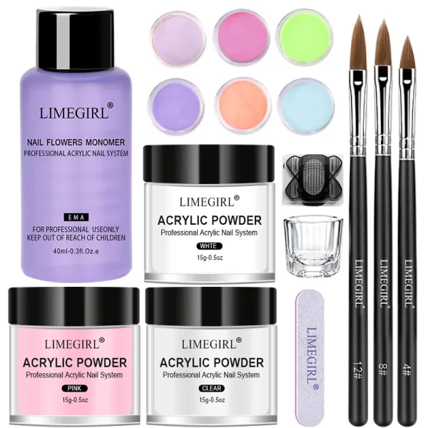 Acrylic Nail Kit For Nails Art All For Manicure Nail Acrylic Powder Liquid Professional Set  For Extension Nail Carving Tips - Image 7