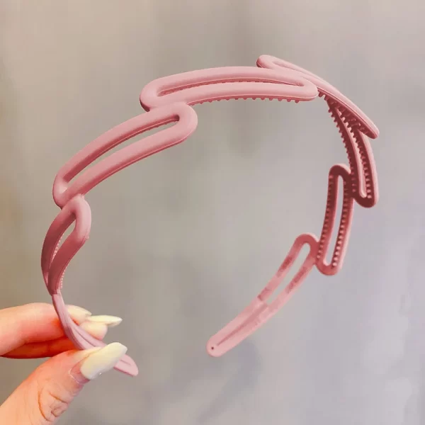 Elegant Solid Color Wave Hairbands For Women Trendy Toothed Non-slip Hair Combs Hair Accessories Girl Face Wash Sports Headbands - Image 19