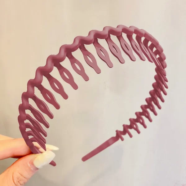 Elegant Solid Color Wave Hairbands For Women Trendy Toothed Non-slip Hair Combs Hair Accessories Girl Face Wash Sports Headbands - Image 38