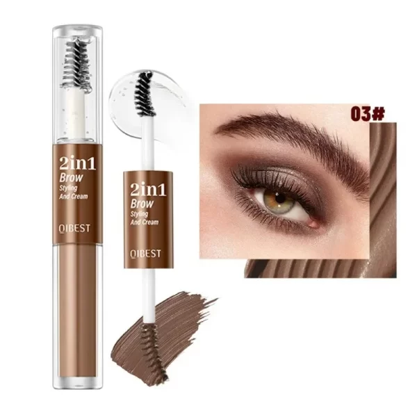 2 in 1 Brow Styling and Eyebrow Dye Cream Lasting Waterproof Sweat Proof Natural Stereoscopic Liquid Eyebrow Styling Gel Makeup - Image 9