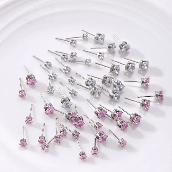 12 Pair/Lot White Shiny Wedding Stud Earrings Set For Women Men Crystal Jewelry Accessories Oorbellen Jewelry Earrings - Image 6