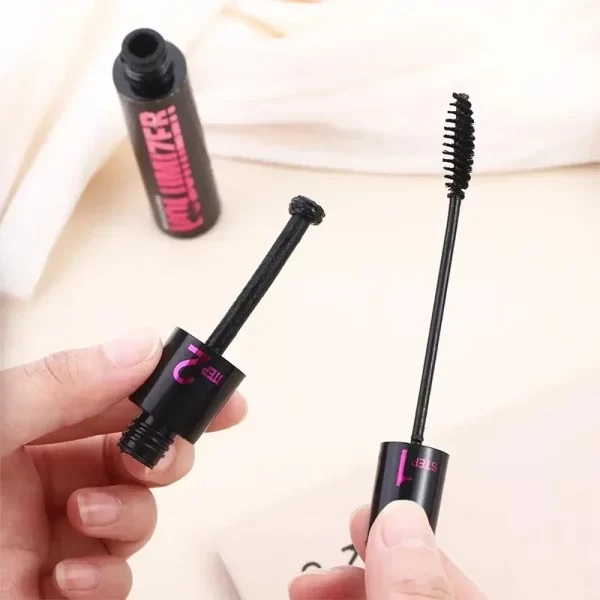 2 In1 Double Purpose Mascara Waterproof Sweatproof Curling Brushes Makeup Eye Fiber Mascara Eyelash Eyelashes Black Make Up - Image 5