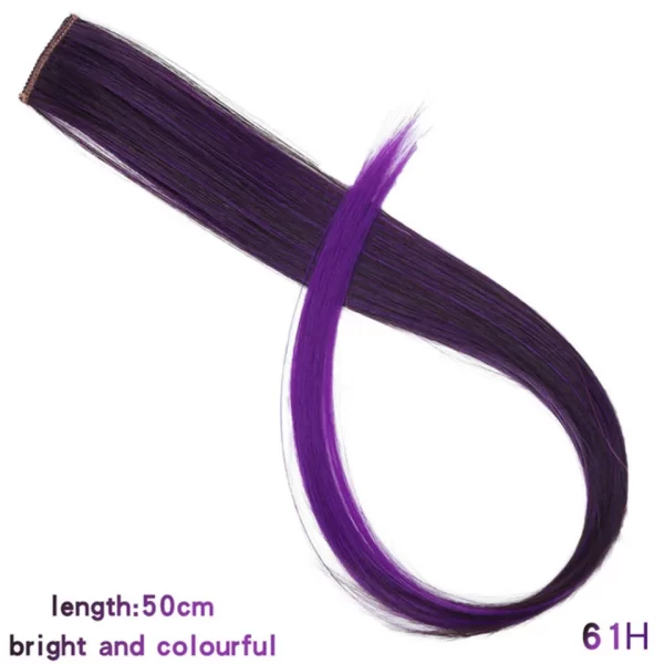 HUAYA Synthetic Long Curly Women Heat Resistant Clip In Hair Extension Hairpiece Gold Grey Purple Pink Red Colorful Extension - Image 44