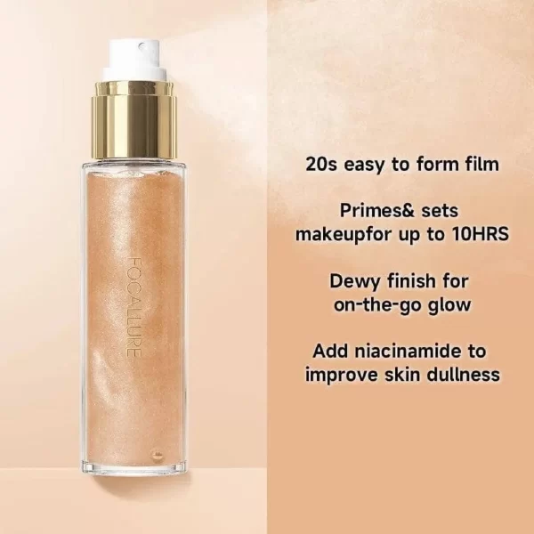 FOCALLURE Glitter Body Spray Pearlescent Long-Lasting Setting Spray Hydrating Mermaid Highlighter Face Makeup Cosmetics - Image 4