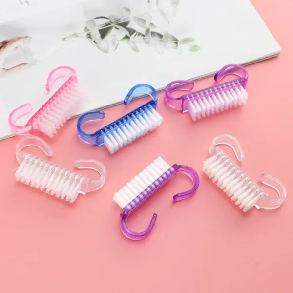 2PCS Nail Brushes 4 Colors Nail Art Manicure Pedicure Soft Remove Dust Powder Cleaning Brush Tools Transparent Horn Brushes - Image 4