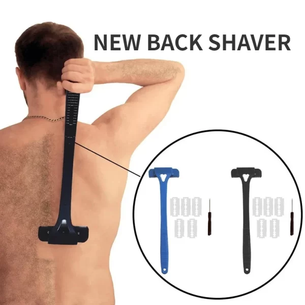 New Men Back Shaver Hair Body Shaver Safety Long Handle Foldable Trimmer Body Leg Long Handle Removal Shaving Razor Tool - Image 2