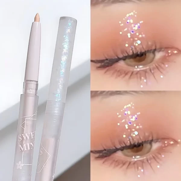 2 In 1 Liquid Glitter Eyeshadow Matte Skin Tone Silkworm Pen Pearl Shimmer Waterproof Liquid Sequins Eyeliner Eye Shadow Makeup - Image 6
