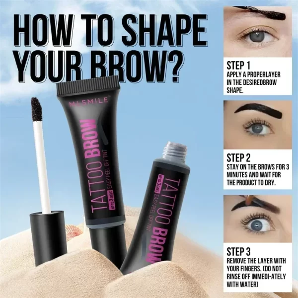 New Tearing Eyebrow Gel Makeup Semi-Permanent Waterproof Long Lasting Tattoo Tint Sweatproof Peel Off Dye Eyebrow Cream Cosmetic - Image 2