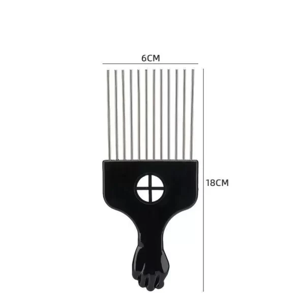 African Fist Comb Barbershop Brush Black Perm Pick Hair Comb Styling Steel Needle Comb Professioanl Mens Hairdressing Comb Tools - Image 6