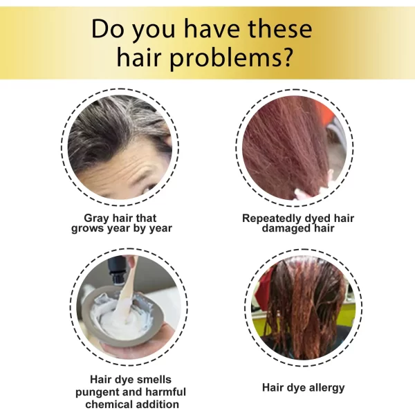Pure Natural Herbal Hair Dye Shampoo 5 Minute Change Hair Color Lasting Coloring Non-irritating Plant Bubble Hair Care Women Men - Image 5