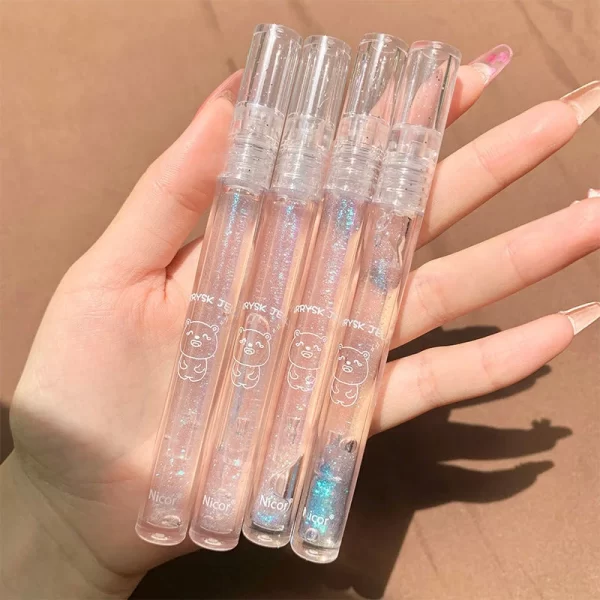 Blue Fine Diamond Clear Lip Gloss Pearly Seductive Lip Glaze Shiny Lips Long Lasting Waterproof Jelly Toot Lip Oil Balm Makeup - Image 2