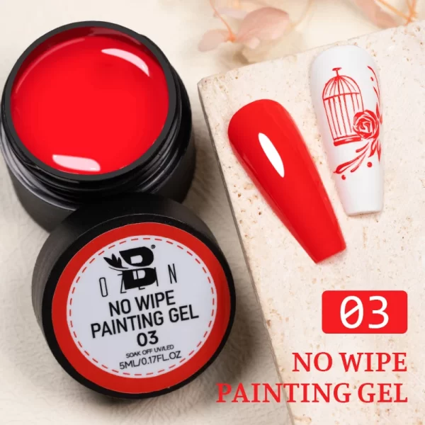 BOZLIN 5ml 4 In 1 No Wipe Painting Gel Varnish Black White Color Painting Liner Nail Art Glitter UV Gel Top Coat Manicure Polish - Image 12