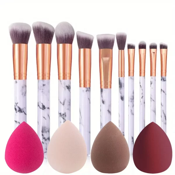 10PCS Professional Makeup Brushes Set Sponge Beauty Sponge for Women Cosmetic Brush Loose Powder Brush Blending Beauty Tools - Image 24