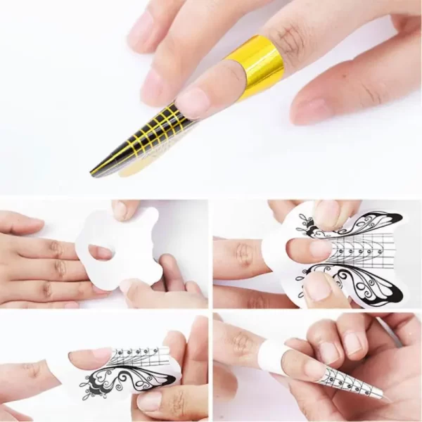 French Nail High Quality Self Adhesive Backing Economic Disposable Provide Accurate Guidance Nails Nail Care Paper Holder - Image 5