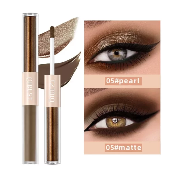 Double-head Matte Shimmer Liquid Eyeshadow Glitter Eye Makeup Pearlescent Lying Silkworm Shiny Natural Long-lasting Cosmetics - Image 11