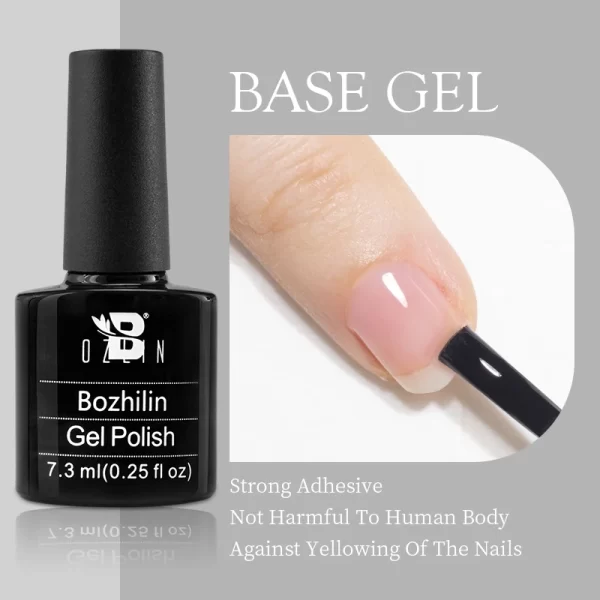 BOZLIN 5ml 4 In 1 No Wipe Painting Gel Varnish Black White Color Painting Liner Nail Art Glitter UV Gel Top Coat Manicure Polish - Image 16