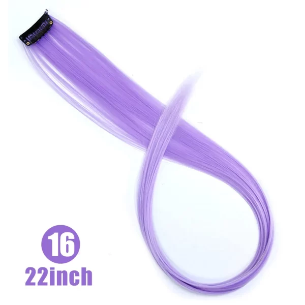 Synthetic 18" Feathers Hair Clip in One Piece Hair Extension DIY Colorful Hairpiece For Fashion Beautiful Girls - Image 18